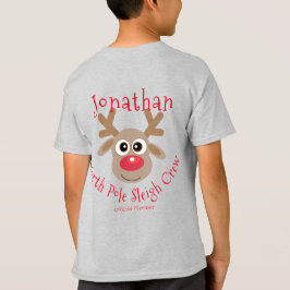 Rendier Noordpool Sleigh Crew Kerst Grijs T-shirt