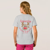 Rendier Noordpool Sleigh Crew Kerst Grijs T-shirt (Achterkant volledig)