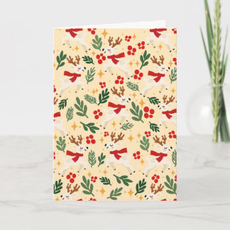 Rendier op Crème Kerstkaart Kaart