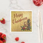 Rendier op gouden glitter Cocktail Papier Servet (Insitu)