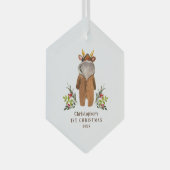 Rendier Outfit Baby's 1e Kerstversiering Glas Ornament (Voorkant Rechts)