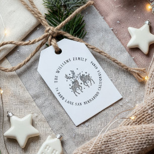 Rendier paar sjaals en sneeuw naam terug adres  zelfinktende stempel