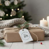 Rendier paar sjaals en sneeuw naam terug adres zelfinktende stempel