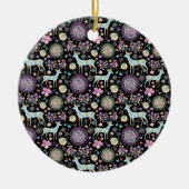 Rendier Paterna Kerstmis Keramisch Ornament (Voorkant)