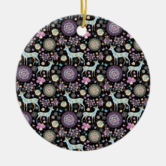 Rendier Paterna Kerstmis Keramisch Ornament (Voorkant)