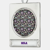 Rendier Paterna Kerstmis Verzilverd Banner Ornament (Links)