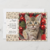 Rendier Patroon & Script Typografie Aangepaste Kle Feestdagenkaart (Voorkant)