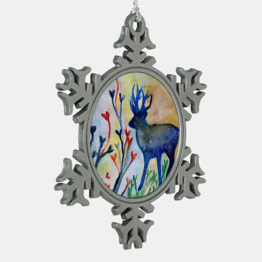 Rendier Pewter Sneeuwvlok Decoratie (Links)