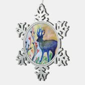 Rendier Pewter Sneeuwvlok Decoratie (Rechts)