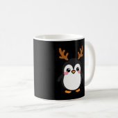 Rendier Pinguïn Kerstmis Koffiemok (Voorkant rechts)