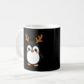 Rendier Pinguïn Kerstmis Koffiemok (Voorkant links)