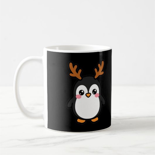 Rendier Pinguïn Kerstmis Koffiemok (Links)