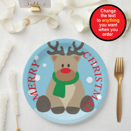 Rendier Prettig Kerst Papier Borden Papieren Bordje