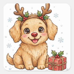Rendier Puppychristmas Hond Sticker
