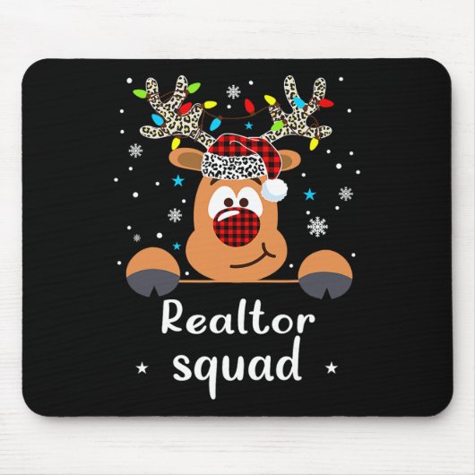 Rendier Realtor Squad Kerst School Matching Muismat (Voorkant)