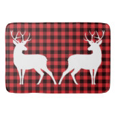 Rendier Red & Black Tartan Patroon Buffel Plaid Badmat (Voorkant)