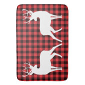 Rendier Red & Black Tartan Patroon Buffel Plaid Badmat (Voorkant Verticaal)