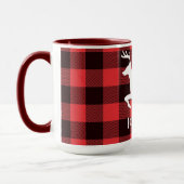Rendier Red & Black Tartan Patroon Buffel Plaid Mok (Links)