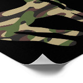Rendier Red Nose Camo Camouflage - Kerstvakantie H Poster (Hoek)