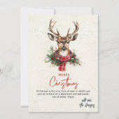 Rendier Red Scarf en Pine aangepaste kerst Feestdagenkaart (Voorkant)