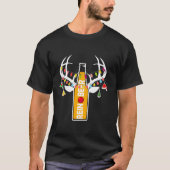 Rendier Reinbeer Bier Kerstverlichting Grappig Bie T-shirt (Voorkant)
