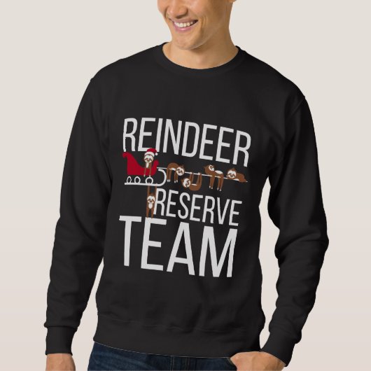 Rendier Reserve Team Grappige Sloth Kerstmis Trui (Voorkant)