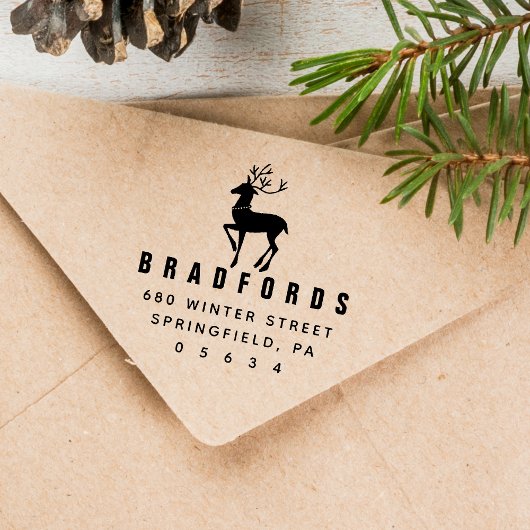Rendier retouradres zelfinktende stempel