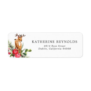 Rendier   Retouradreslabel voor kerstcadeautje voo Etiket