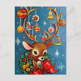 rendier retro Vakantie Kerst briefkaart
