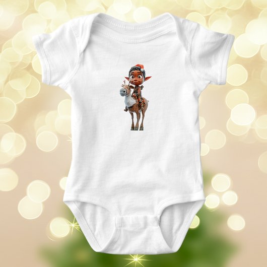 Rendier Rider Christmas Elf Baby Bodysuit