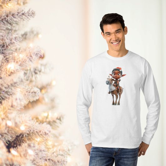 Rendier Rider Christmas Elf Mannen T-shirt