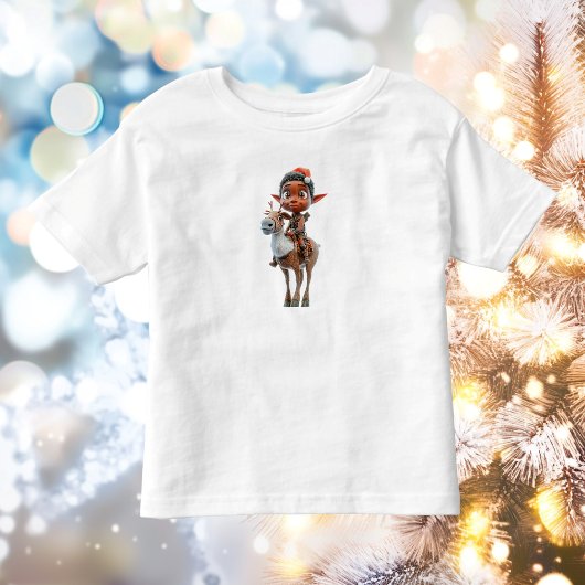 Rendier Rider Christmas Elf Peuter's T-shirt