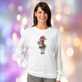Rendier Rider Kerst Elf Vrouwen T-shirt