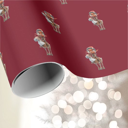 Rendier Rider Kerst Elf Wrapping Paper Cadeaupapier