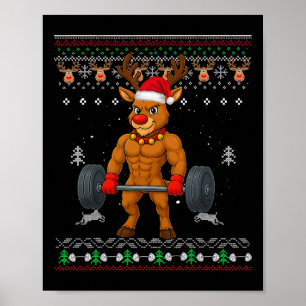 Rendier Rode Neus Gainzdeer Gym Lelijk Kerstmis Le Poster