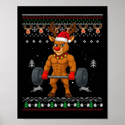 Rendier Rode Neus Gainzdeer Gym Lelijk Kerstmis Le Poster (Voorkant)