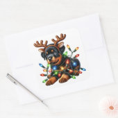 Rendier Rottie redt Kerstmis! Vierkante Sticker (Envelop)