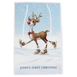 Rendier Rudolph Baby Eerste Kerstcadeauzak Medium Cadeauzakje