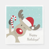 Rendier Rudolph de rode neus in Santa hoed Servet (Voorkant)