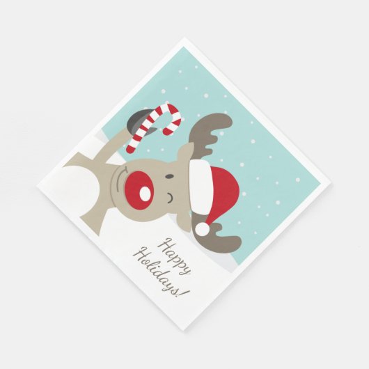 Rendier Rudolph de rode neus in Santa hoed Servet (Hoek)