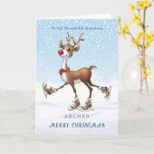 Rendier Rudolph Grandson Christmas Kaart (Gele Bloem)