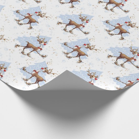 Rendier Rudolph Kerstmis Cadeaupapier (Hoek)