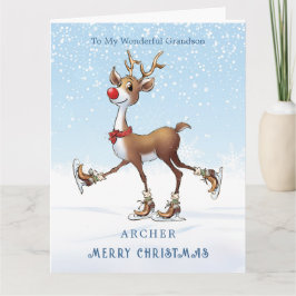Rendier Rudolph Kleinzoon Kerstmis Kaart