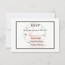 Rendier rustieke Botanische Waterverf Bruiloft RSV RSVP Kaartje