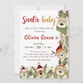 Rendier Santa Baby Christmas Baby shower Kaart (Voorkant)