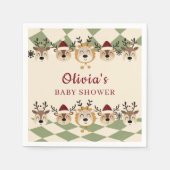 Rendier Santa Baby Christmas Baby shower servetten (Voorkant)