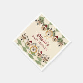 Rendier Santa Baby Christmas Baby shower servetten (Hoek)