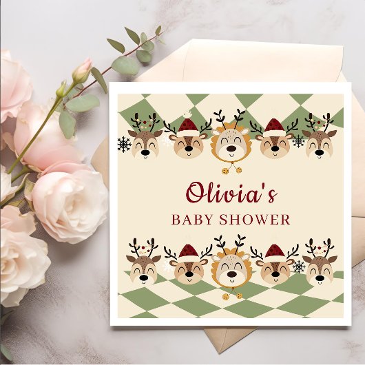 Rendier Santa Baby Christmas Baby shower servetten