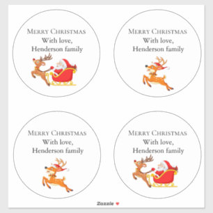 Rendier Santa Claus Custom-Cut Vinyl Sticker