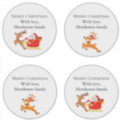 Rendier Santa Claus Custom-Cut Vinyl Sticker (Voorkant)